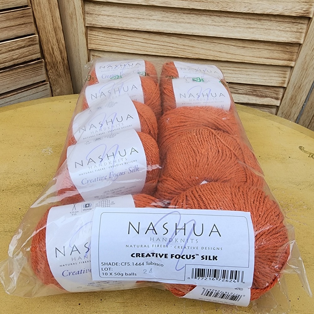 Nashua Handknits 10 x 50g Tabasco 100% Silk Creative Focus Yarn Fingering Lot